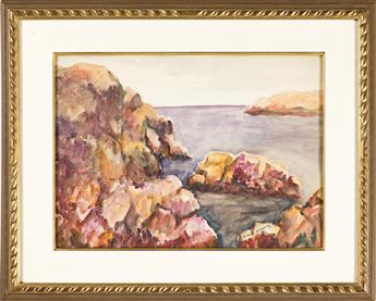 ABRAHAM WALKOWITZ View of a Rocky Coast (Ogunquit, Maine).